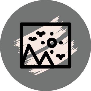 Dağların ve güneşin basit grafiği