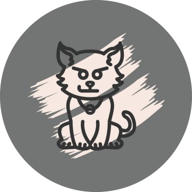 Kötü Kedi Simgesi Simgesi Simgesi İllüstrasyonu