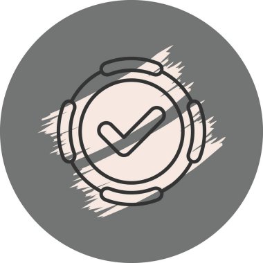 Dairesel çizginin içindeki basit kontrol işareti