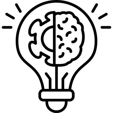 Beyin ve yapboz parçalarını birleştiren ampul