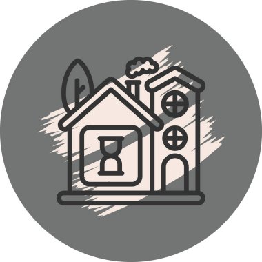 Ağaçlı ve saatli basit ev tasarımı