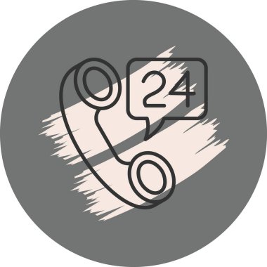 24 saatlik servisi temsil eden telefon simgesi