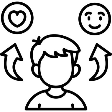 Çocuk, duygularıyla gülümsüyor.