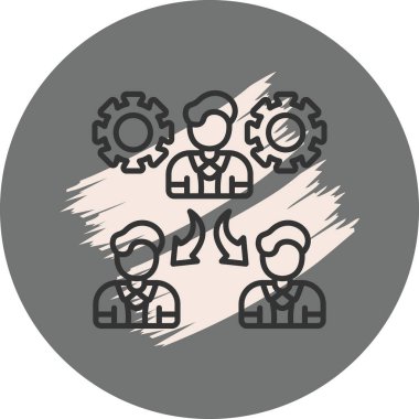 Üç iş adamı dişlilerle işbirliği yapıyor.