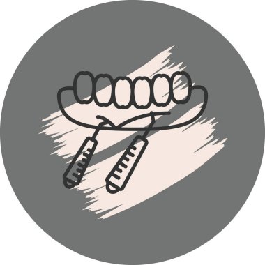 Dairesel arkaplanda diş araçları ve diş telleri