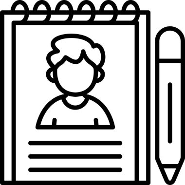 Boş profil resmi içeren defter sayfası