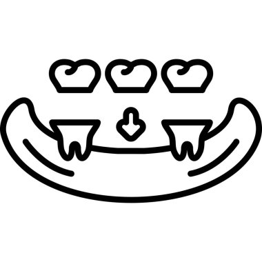 Gülümseyen ağzın basit çizimi