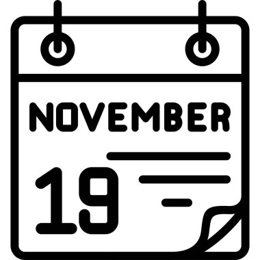 Kasım 19 takvim simgesi, tarihin tek biçimi 