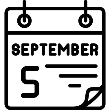 Takvim sayfası 5 Eylül tarihini gösteriyor