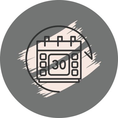 30 gün rozetli takvim. Web ya da uygulama için zamanlama simgesi