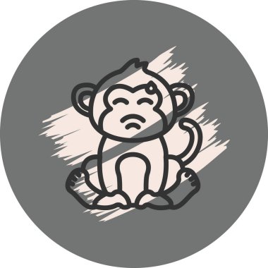 Üzgün çizgi film maymunu, oyun uygulamaları ya da çocukların eğlence sayfaları için uygun..