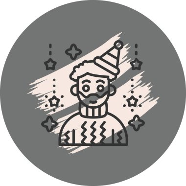 Şenlikli şapka ve süveter giyen adam