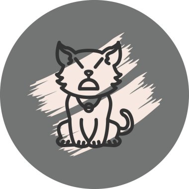 Azimli Kedi Simgesi Simgesi Web Vektörü İllüstrasyonu