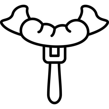 Sosis Hattı Simgesi, Beyaz Arkaplanda Basit Görüntü 