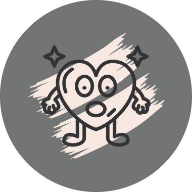 Şaşırmış Kalp Simgesi Web Vektörü İllüstrasyonu