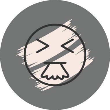 Tiksinti ifadesi gösteren basit çizgi film yüzü