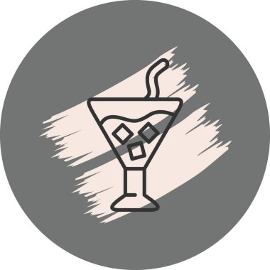 Buzlarla dolu kokteyl bardağı.