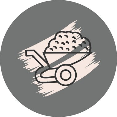 Çakıl ve taşlarla dolu el arabası.