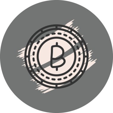 Tayland Baht madeni para ikonu. Uygulama veya web sayfası için basit web logosu 