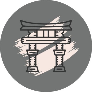 Geleneksel Torii Kapısı 'nın basit taslağı