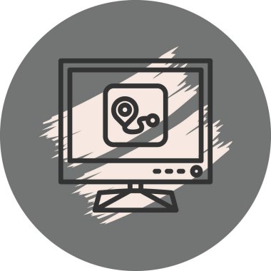 Bilgisayar monitörü konum haritasını görüntülüyor