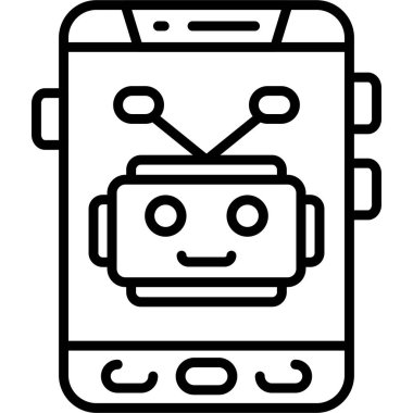 Sevimli robot karakter gösteren akıllı telefon