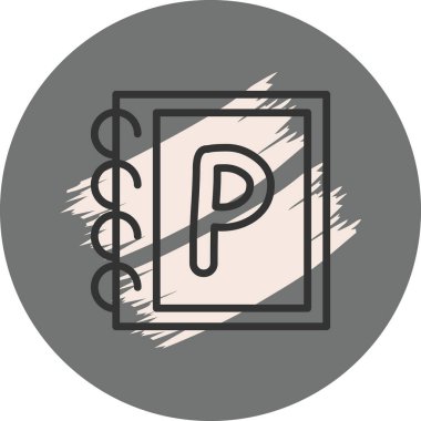 Büyük Harf P Web simgesi vektör illüstrasyonu