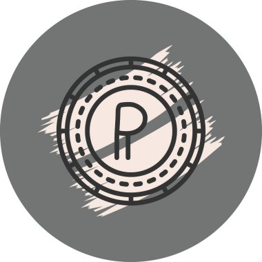 Transnistria Madeni Para Simgesi. Uygulama veya web sayfası için basit web logosu 