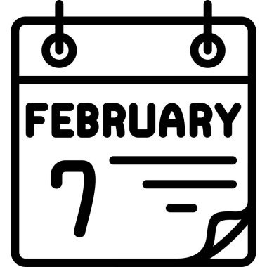 7 Şubat takvim simgesi vektör illüstrasyonu 
