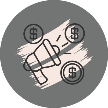 Tanıtım web simgesi vektör illüstrasyonu