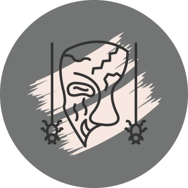 Örümcek elementli soyut yüz tasarımı