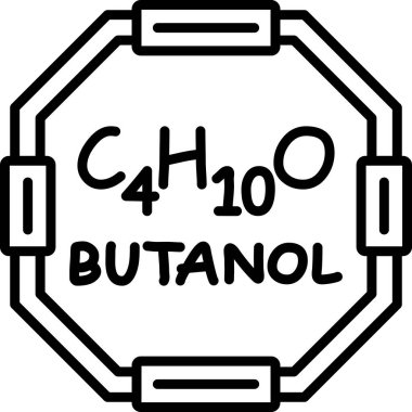 Butanol molekülünün kimyasal yapısı, basit web simgesi