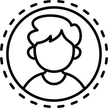 Genç çocuğun yüzünün basit bir taslağı.