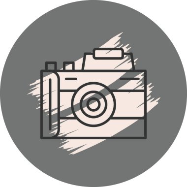 Sanatsal fırça darbesi arka planına sahip kamera simgesi