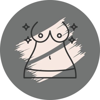 Göğüs simgesi basit düz illüstrasyon