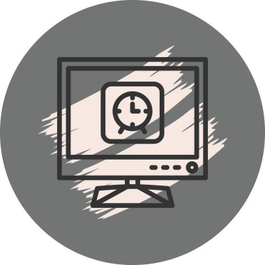 Bilgisayar ekranında saat simgesi gösterimi