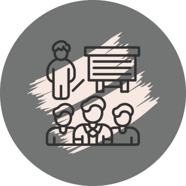 Bir grup insana fikir sunan adam.