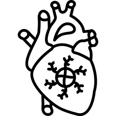 Kar tanesi desenli stilize kalp tasarımı