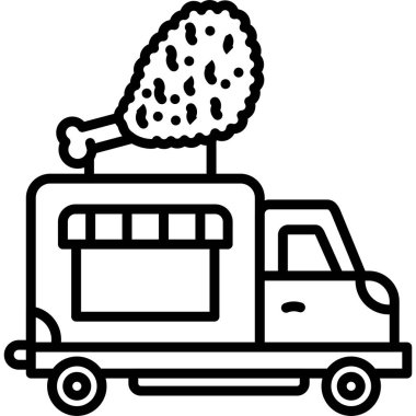 Yemek kamyonu lezzetli kızarmış tavuk yemekleri servis ediyor.