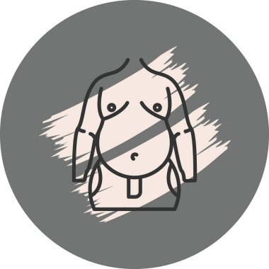 Şişman bir erkek gövdesinin çizgi çizimi