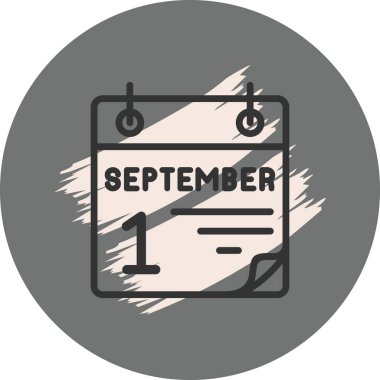 1 Eylül Gri Arkaplanda Simge 