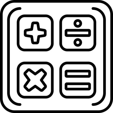 Temel matematiksel sembolleri gösteren basit hesap makinesi