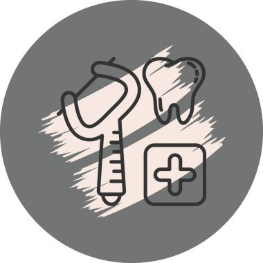 Arkaplanda diş araçları ve diş simgesi