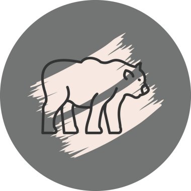 Ayı hayvan vahşi yaşam ikonu ana hatlarıyla