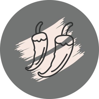 Basit çizgili iki kırmızı biber.