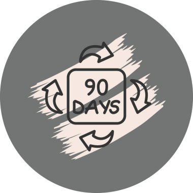 90 Gün simgesi. Uygulamalar veya web sayfaları için uygun yaratıcı doğrusal logo