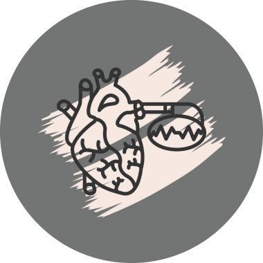 Steteskop ve çizgilerle kalp çizimi