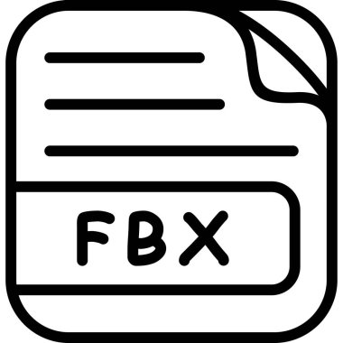 Fbx dosya biçimini temsil eden belge simgesi