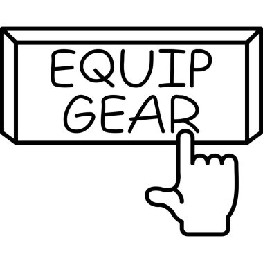 Equip Gear Web simgesi vektör illüstrasyonuName