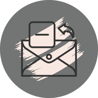 Eğimli ana hatları üzerinde ok olan zarfın minimalist simgesi